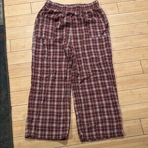 Natural Life plaid red and white striped pants in EUC